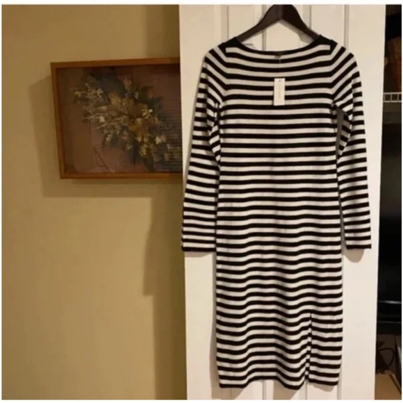 Navy and Cream Sweater Dress - NEW!! - Picture 1 of 4